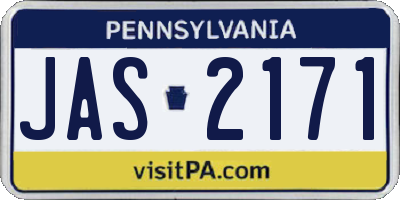 PA license plate JAS2171