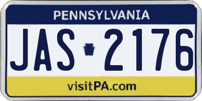 PA license plate JAS2176