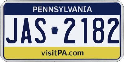 PA license plate JAS2182