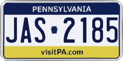 PA license plate JAS2185