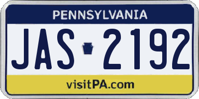 PA license plate JAS2192
