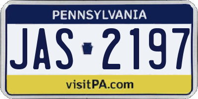 PA license plate JAS2197