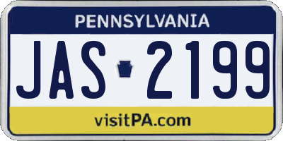 PA license plate JAS2199