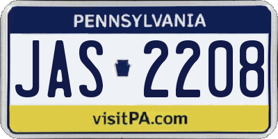 PA license plate JAS2208