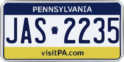 PA license plate JAS2235