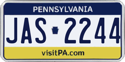 PA license plate JAS2244