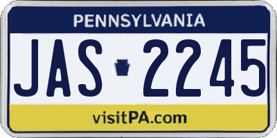 PA license plate JAS2245