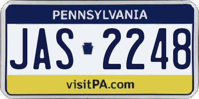 PA license plate JAS2248