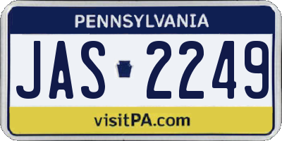 PA license plate JAS2249