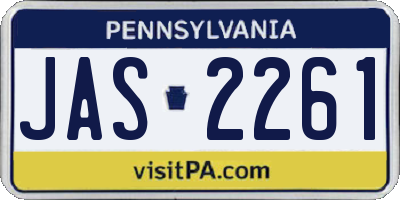 PA license plate JAS2261