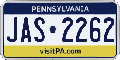 PA license plate JAS2262