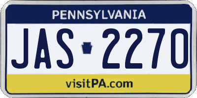 PA license plate JAS2270