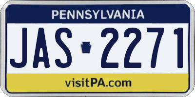 PA license plate JAS2271