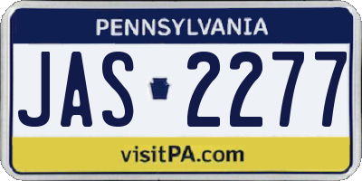 PA license plate JAS2277