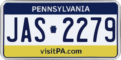 PA license plate JAS2279