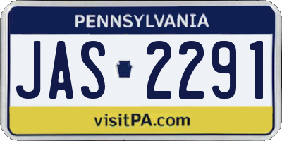 PA license plate JAS2291
