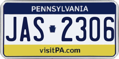 PA license plate JAS2306