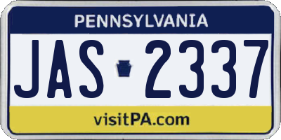 PA license plate JAS2337