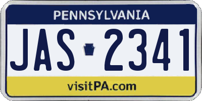 PA license plate JAS2341