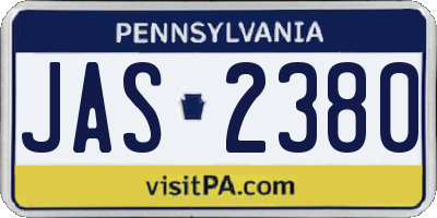 PA license plate JAS2380