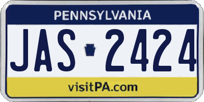 PA license plate JAS2424