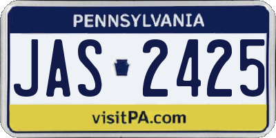 PA license plate JAS2425