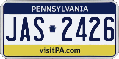 PA license plate JAS2426