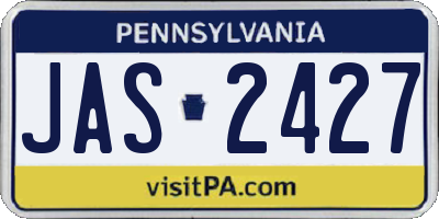 PA license plate JAS2427