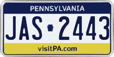 PA license plate JAS2443