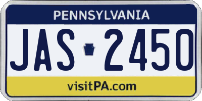 PA license plate JAS2450