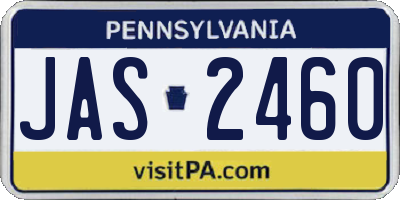 PA license plate JAS2460