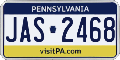 PA license plate JAS2468