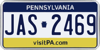 PA license plate JAS2469