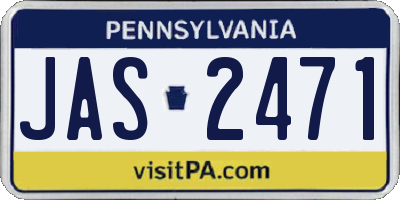 PA license plate JAS2471