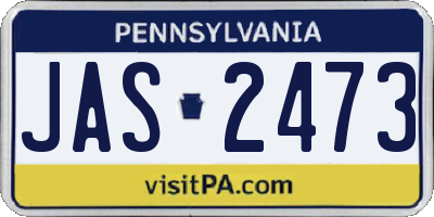 PA license plate JAS2473