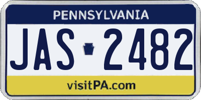 PA license plate JAS2482