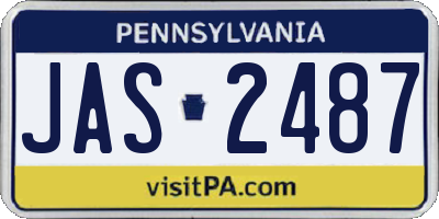 PA license plate JAS2487