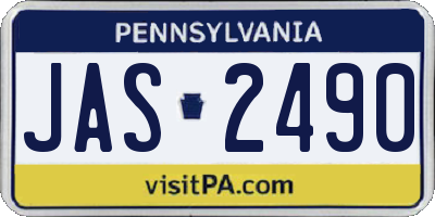 PA license plate JAS2490