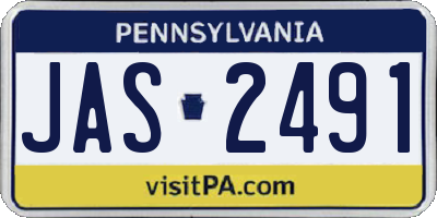 PA license plate JAS2491