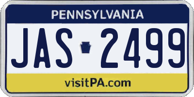 PA license plate JAS2499