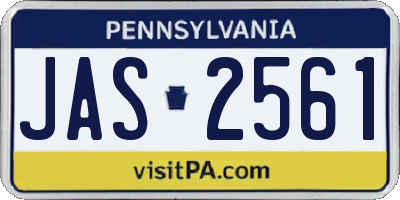 PA license plate JAS2561