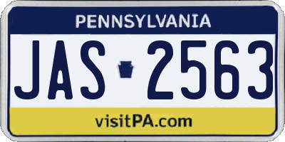 PA license plate JAS2563