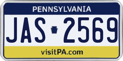 PA license plate JAS2569