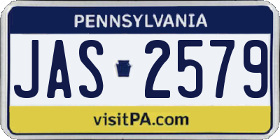 PA license plate JAS2579