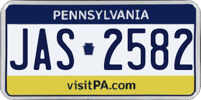 PA license plate JAS2582