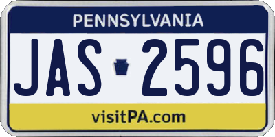 PA license plate JAS2596
