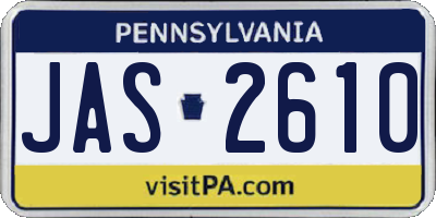 PA license plate JAS2610