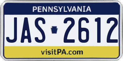 PA license plate JAS2612