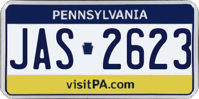 PA license plate JAS2623
