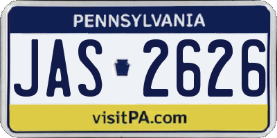 PA license plate JAS2626